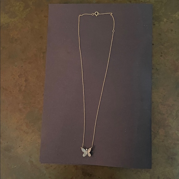 Delicate Gold Butterfly Pendant Necklace - Picture 1 of 4